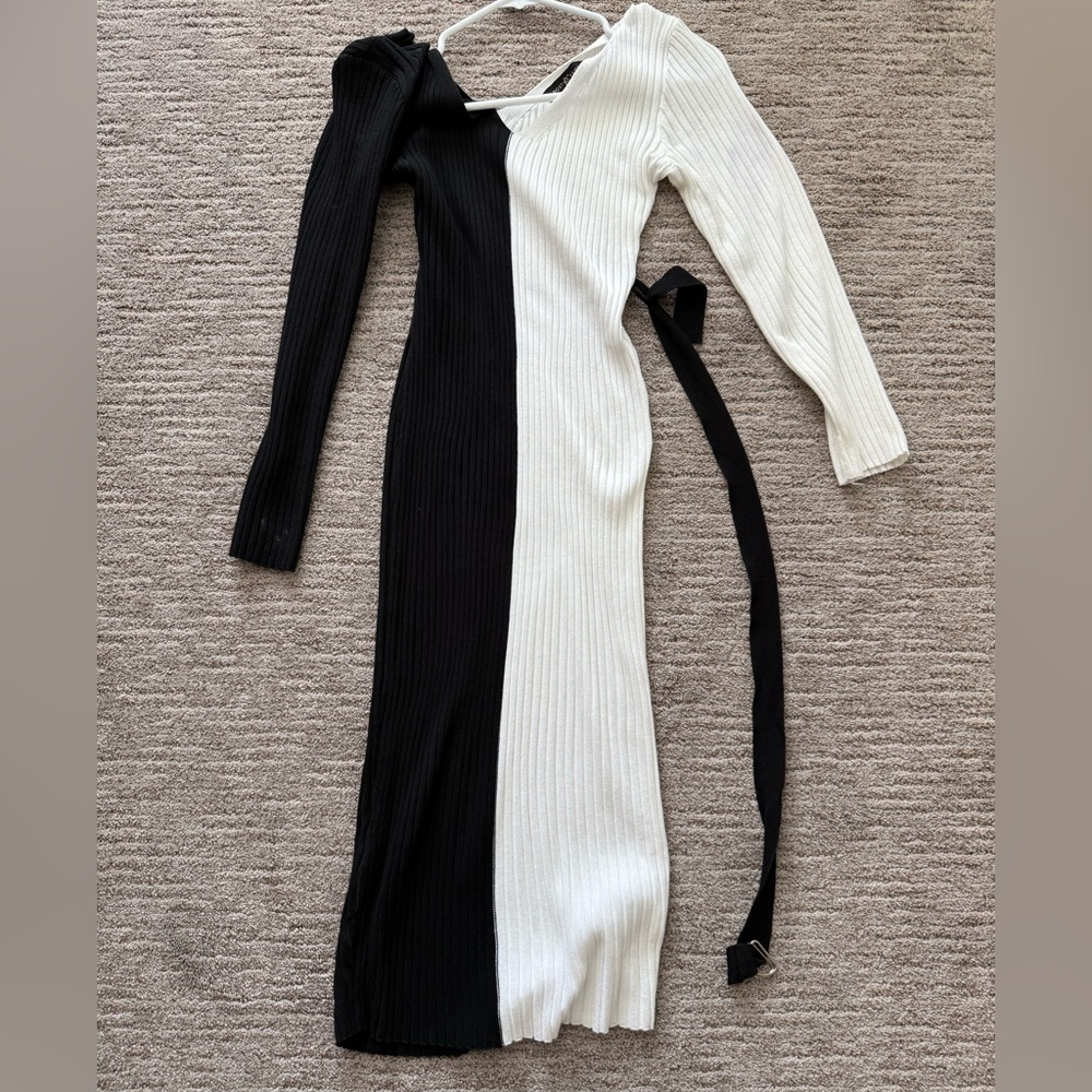 Womens black and white dress worn once under Cruella Deville costume women’s L.